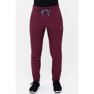 FIGS Yola High Waisted Scrub Pants Burgundy Petite Size XS NEW